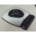 3M Precise Battery Saving Mouse Pad w Leatherette Gel Wrist Rest